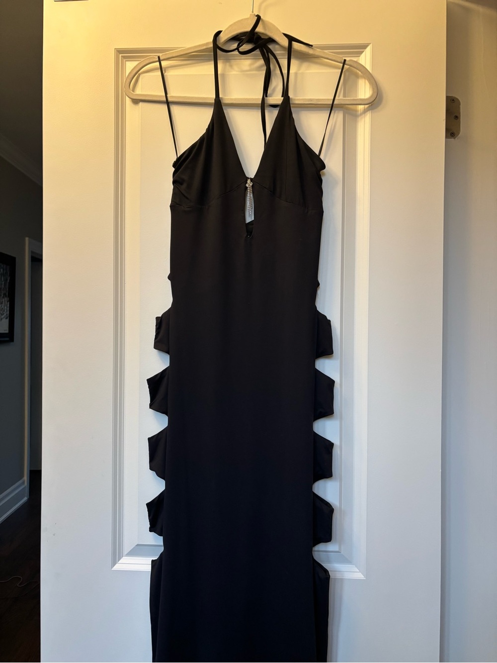 Tiger Mist Black Cut-Out Maxi Dress – Size S
